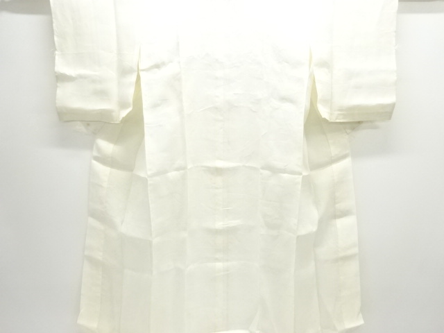 アンティーク　本麻透かし織　流水に片輪車・草花模様長襦袢